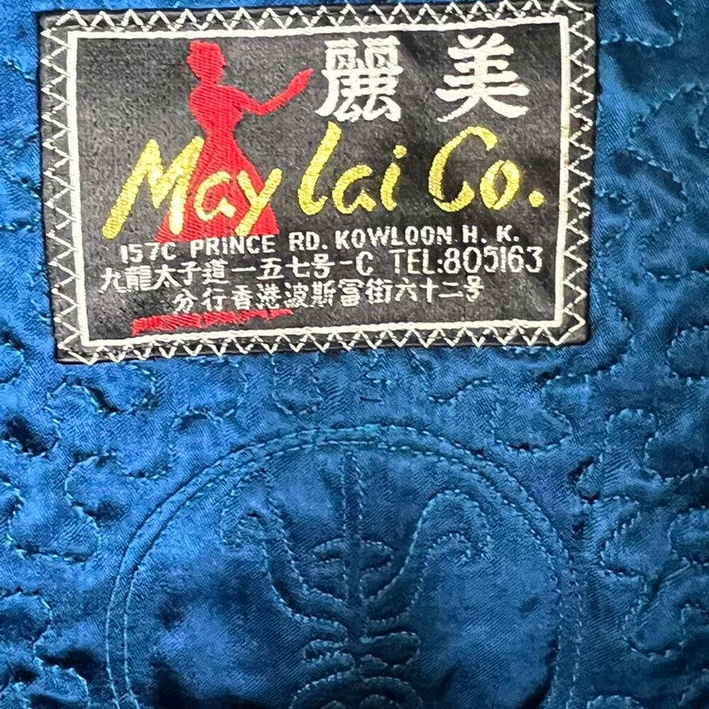 May Lai Co Overcoat Womens S-M Blue Wool Single Breasted Two Button Notch Lapel - Picture 10 of 16